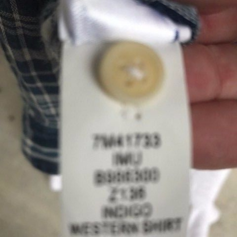 Lucky Brand XL Blue Indigo Western Pearl Snap NWT - Picture 7 of 8